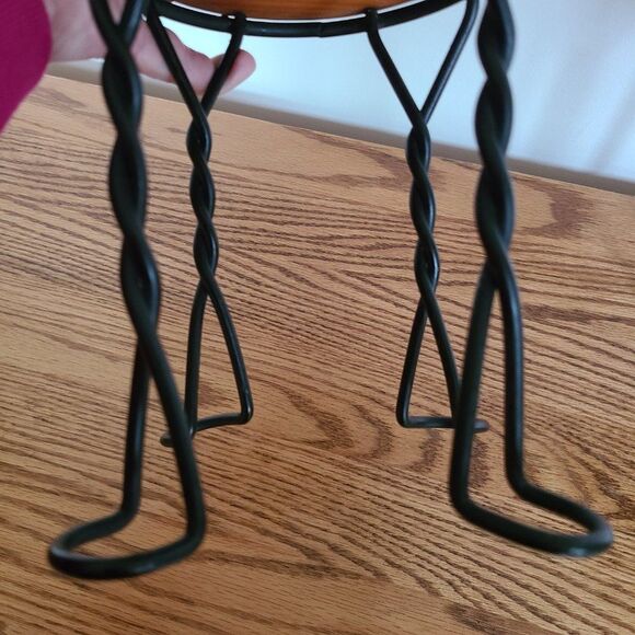 VTG Doll Furniture Wood & Twisted Metal Ice Cream Parlor Bistro Chair and Table - Picture 15 of 16